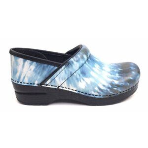 Dansko Professional Clogs Size 38/ 7.5-8 US Blue Tie Dye Pattern MINT CONDITION